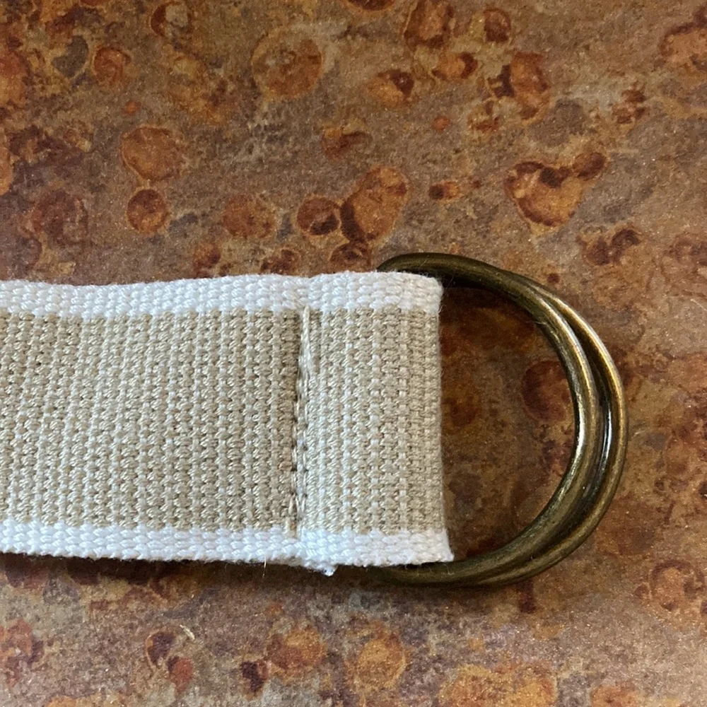 Kids tan and white webbing belt